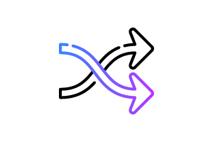 Arrows indicating flexibility icon